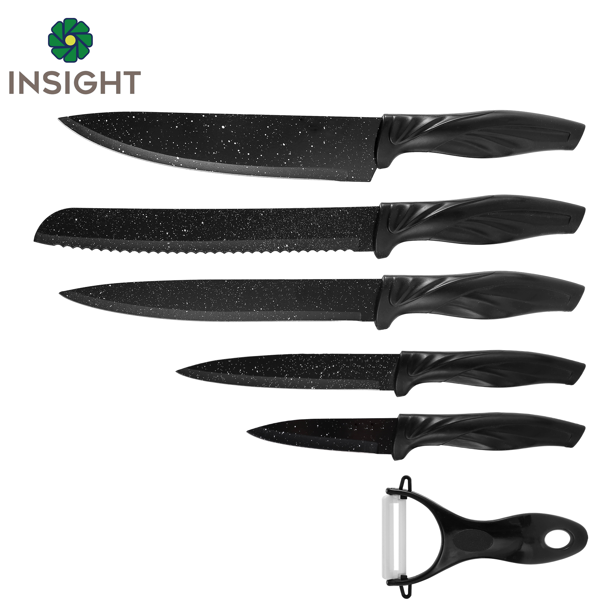 6-teiliges schwarzes Kochmesserset