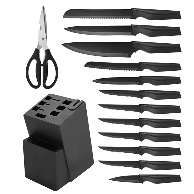 Ensembles de couteaux noirs 14 pi&egrave;ces