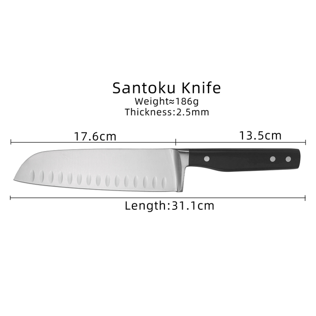 Couteau Santoku de cuisine ultra tranchant 