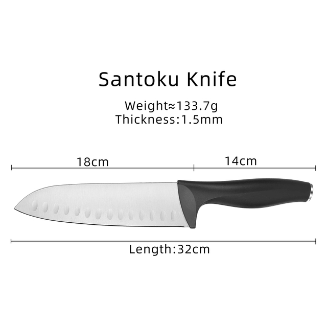 Couteau Santoku professionnel avec manche en PP