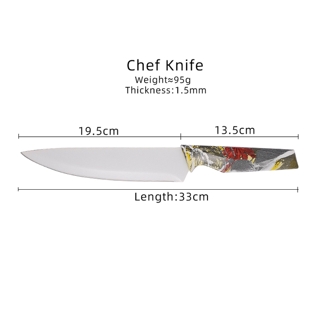 Cuchillo de chef con mango de pl&aacute;stico de acero inoxidable