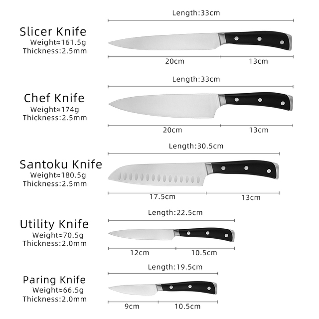 Ensemble de couteaux de cuisine &agrave; double t&ecirc;te en acier