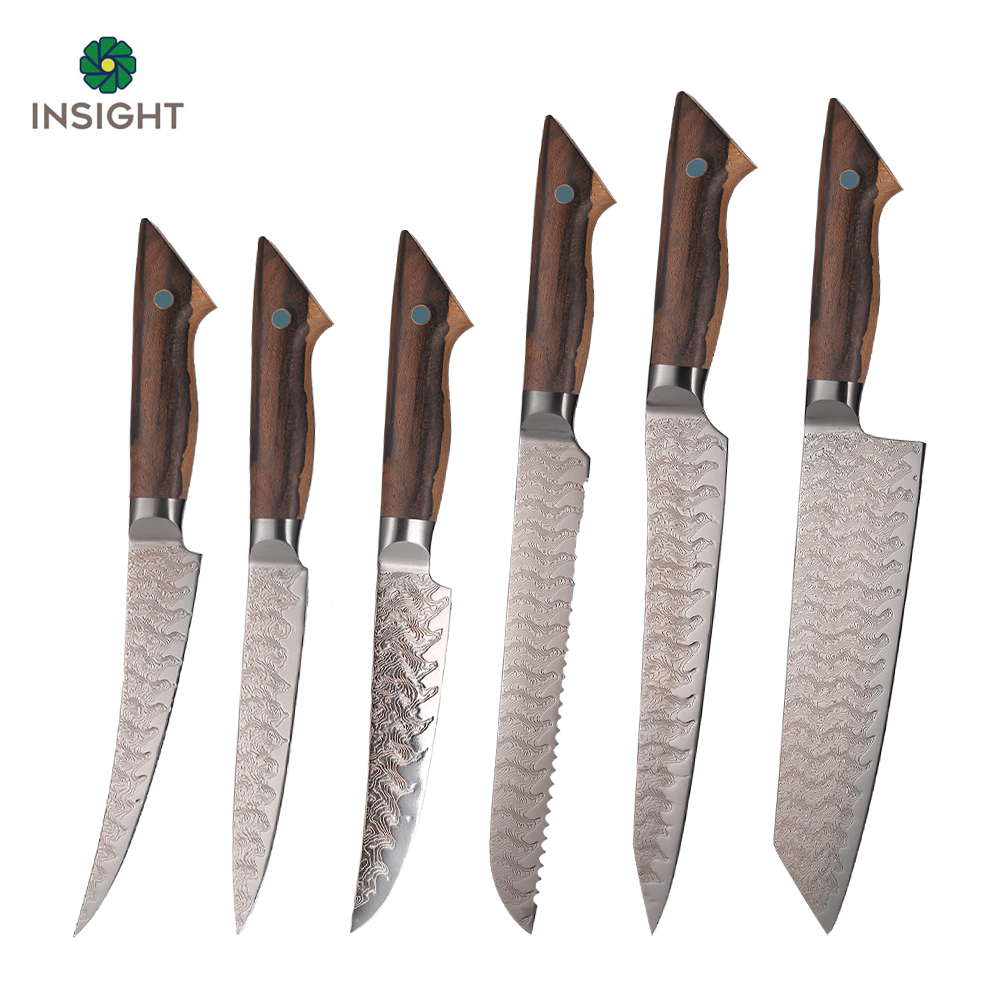 Cuchillo de cocina de hoja afilada de acero de Damasco
